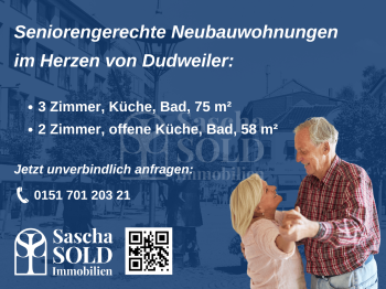 Seniorengerechte Neubauwohnung, 2ZKB, 58 m², Dudweiler-Mitte, Saarbrücken